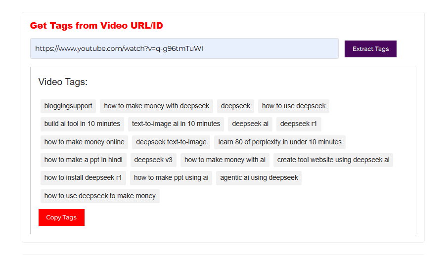 YouTube Tags Generator