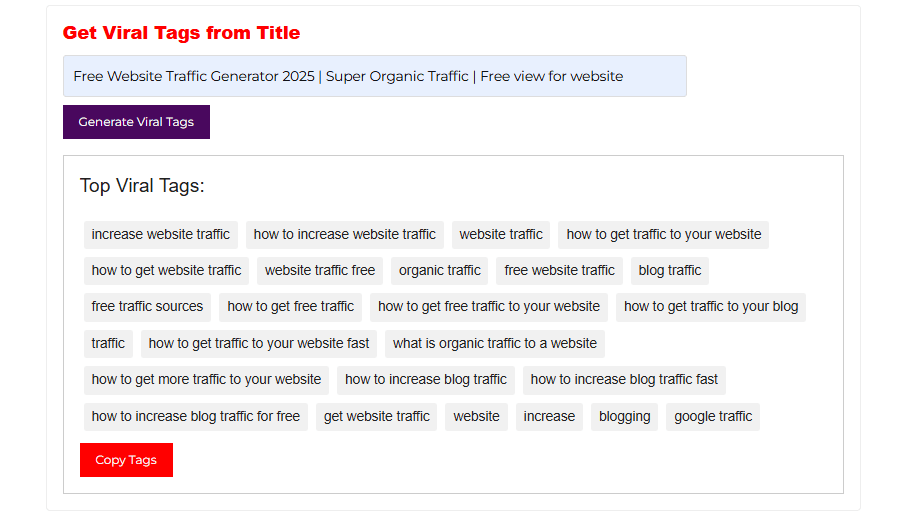 YouTube Tags Generator